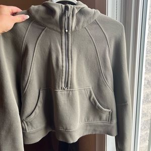 Grey sage Oversized Scuba 1/2 Zip